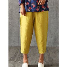 Season:Summer,Spring; Fabric:Linen Cotton Blend; Gender:Women's; Style:Streetwear,Fashion; Elasticity:Micro-elastic; Occasion:Going out,Daily,Vacation,Daily Wear; Function:Outdoor,Breathability,Soft; Waistline:Mid Waist; Pattern:Plain; Design:Baggy,Elastic Waist,Pocket; Pants Type:Linen Pants,Baggy,Pants Trousers; Front page:FF; Listing Date:07/04/2023; Production mode:External procurement; Hips:; Length:; Waist:; Pants Length:Full Length Linen Pants Outfits, Trousers Baggy, Summer Linen Pants, Casual Summer Outfits For Women, Pants Linen, Summer Outfits For Women, Cotton Linen Pants, Streetwear Mode, Short Sleeve Maxi Dresses