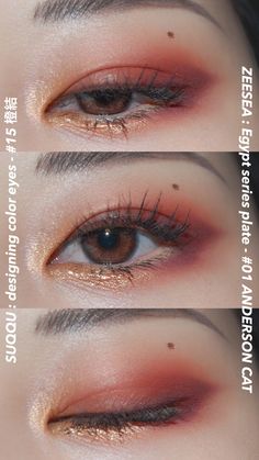 Simple Fall Eyeshadow, Eyeshadow Looks Without Eyeliner, Makeup Asia, Fall Eyeshadow Looks, Fall Eyeshadow, Cute Eyeshadow Looks