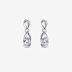 Pandora Infinite Sterling Silver Lab-grown Diamond Drop Earrings | Sterling silver | Pandora AU Beauty In Simplicity, Infinity Design, Vs Diamond, Jewellery Uk, Rose Jewelry, Diamond Drop Earrings, Diamond Drops, Recycled Silver, Lab Created Diamonds