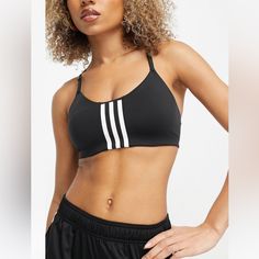 Adidas Training Train Icons Low Support 3 Stripe Sports Bra In Black Super Cute!! Size Is Large A-C Cup Branded Design Suitable For Low-Impact Activities Scoop Neck Removable Padding Racer Back For Unrestricted Movement Adjustable Straps Pull-On Style Additional Questions Welcomed Sports Bra In Black, Black Activewear With Three Stripes For Gym, Sporty Black Bra For Gym, Adidas Sports Bra For Gym In Athleisure Style, Adidas Medium Support Sports Bra In Athleisure Style, Sporty Activewear With Three Stripes For Workout, Adidas Gym Activewear With Three Stripes, Adidas Athleisure Sports Bra For Gym, Adidas Three Stripes Gym Activewear