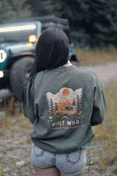 Your Ultimate Off-Road Apparel Unleash your inner beast with our Bronco Wilderness Built Wild sweatshirt. Crafted with an astoundingly soft 8.4 oz./yd² blend of 80/20 ringspun cotton and polyester, this sweatshirt is the epitome of comfort and durability. Our sweatshirts don't just talk the talk, they walk the walk. They feature a 2-end ringspun cotton face fleece, guaranteeing a soft, plush feel that's second to none. Plus, the classic fit and dropped shoulder design makes this the go-to appare Mountain Goat, Wild Adventures, The Walk, The Wilderness, Shoulder Design, Charcoal Color, Military Green, Black Media, Fleece Fabric