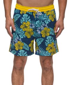 Here are the happiest shorts ever. Grab these and head out in REEF laid-back style and total comfort. These are made for all your water adventures. Imported Reactive all over print 4-way stretch Double side entry pockets and single rear flap pocket with stay put closure REEF woven label at left hem Elastic waistband with round draw cord and clear aglets Key bungee cord inside back pocket Blue Tropical Print Beachwear Shorts, Blue Hawaiian Shorts For Beach Season, Hawaiian Style Bottoms With Built-in Shorts For Vacation, Blue Tropical Swim Trunks, Outdoor Vacation Shorts, Blue Tropical Shorts For Beach Season, Vacation Outdoor Shorts, Blue Hawaiian Shorts For Vacation, Blue Hawaiian Vacation Shorts