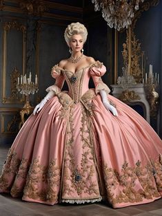 Extravagant Rococo-era gown luxurious rococo style gown by dodoman - Playground Rococo Gown, Rococo Dress, Fairytale Gown, Period Dress, Fantasy Gowns, Fairytale Dress, Princess Outfits, Historical Dresses