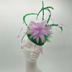 Green and Lilac  Derby Fascinator, Kentucky Derby Hat Alternative, Kentucky derby hat by derbyologie on Etsy Purple Headpieces For Spring Races, Spring Purple Headband, Adjustable Purple Fascinator For Garden Party, Purple Handmade Flowers Headpiece For Kentucky Derby, Purple Headpiece With Handmade Flowers For Kentucky Derby, Purple Headband Hats For Kentucky Derby, Lavender Adjustable Mini Hat For Kentucky Derby, Purple Fascinator For Kentucky Derby Garden Party, Purple Fascinator With Handmade Flowers For Spring