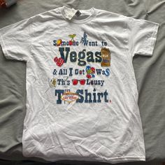 “Someone Went To Vagas And All I Got Was This Lousy T-Shirt”-Medium,Unisex Shirt Color, Medium Size, Las Vegas, Red White, Colorful Shirts, Womens Tops, Tops & Tees, Red, T Shirt