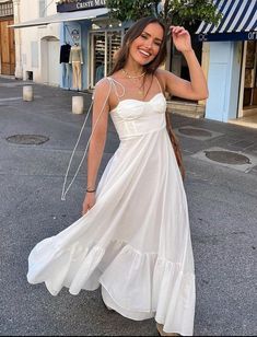 #ad Premium Zara ZW Collection Long Ruffled Poplin Dress White Size XS S M L 2673/072 New, Fashion Womens Dresses Boho White Prom Dress, Pretty Long Dresses Casual, Outfits For Vacation Casual, Summer Fits Dress, White Beachy Dresses, Senior Photo Dress, Beach Pictures Dress, Corset Dress Casual, Summer Dress Modest