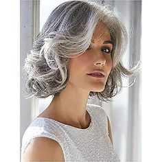 Category:Synthetic Wig; Gender:Women's; Wig Type:Natural Wigs; Color Shade:Silver; Hair Material:Synthetic Hair; Cap Construction:Machine Made; Texture:Wavy; Length:Short; Heat Resistant:Yes; Listing Date:05/25/2021; Hairstyle:Asymmetrical; Can Be Permed:No Gray Wigs, Grey Wigs, Wigs For White Women, Wigs Color, Lazy Hairstyles, Long Curly Wig, Grey Wig, Human Wigs, Short Curly Wigs