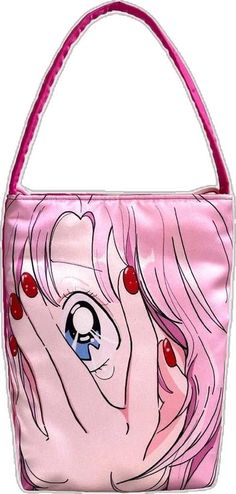 Pink Party Bucket Bag, Pink Handheld Shoulder Bag With Detachable Strap, Pink Top Handle School Bag, Pink Pouch Shoulder Bag For School, Pink Shoulder Bucket Bag For Shopping, Pink Bucket Bag For Party, Pink Bucket Bag For Parties, Pink Rectangular Bucket Bag As Gift, Pink Rectangular Bucket Bag For Gift