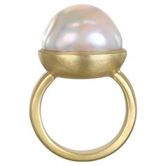 Faye Kim's 18 Karat Gold Cream Baroque Freshwater Pearl Ring is bezel set and highlights the classic beauty of pearls made wearable for today's contemporary styles. Pearl: 17.5mm Size: 7.5 (Can be resized) Photos show variations on ring, all sold separately. Please inquire for more info. Made in the USA Jewel Of The Seas, Freshwater Pearl Ring, Contemporary Ring, Gold Cream, Gem Ring, Dream Board, Shrek, Classic Beauty, Pearl Ring