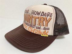 kapital kountry Dirty Shrink truck cap hat trucker ecru brown   kapital kountry Dirty Shrink truck cap hat trucker ecru brown   Very rare!Very hard to get! Item code KR2304XH30   [Size] Free(head circumference 57-62cm) [Condition] Brand new,Guaranteed 100% real authentic. [Shipping] USA,Canada,Australia:$20 Europe,UK:$22 Asia:$16 By DHL or fedex (With tracking no.) Shipped in 2 days and you usually receive it in a week after payment.(except for some countries)   Payment must be made within 72 ho Graphic Trucker Hat, Vintage Trucker Hat For Country Events, Vintage Brown Trucker Hat For Outdoor, Vintage Brown 5-panel Trucker Hat, Brown Trucker Hat With 5-panel Design, Brown Trucker Hat 5-panel, Brown 5-panel Trucker Hat, Retro Brown 5-panel Trucker Hat, Retro Brown Baseball Cap For Outdoor