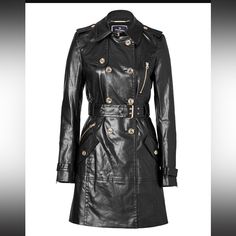 Brand New With Tags, This Juicy Couture Sienna Trench Coat In Pitch Black Is The Epitome Of Chic Sophistication. Featuring Luxurious Coated Fabric And Accented With Elegant Gold Hardware, This Coat Exudes Timeless Style And Modern Allure. Perfect For Any Occasion, Whether You're Dressing Up For A Night Out Or Adding A Touch Of Refinement To Your Daily Ensemble. Don't Miss Out On This Exquisite Piece That Effortlessly Combines Fashion And Function. Juicy Couture Jacket, Couture Jackets, Pitch Black, Juicy Couture Black, Timeless Style, Juicy Couture, Gold Hardware, Timeless Fashion, Trench Coat