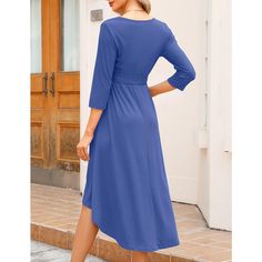 Elevate your maternity wardrobe with the WhizMax Women's Wrap V Neck Maternity Dress, perfect for baby showers, photoshoots, and beyond. This haze blue midi dress combines functionality with style, featuring:

- Material: Soft fabric blend for ultimate comfort
- Size: M
- Color: Haze Blue
- Gender: Female
- Age Group: Adult
- Key Features: V-neckline, 3/4 sleeves, wrap design for easy nursing, high waist with belt, hi-low midi length

Designed with the modern mother in mind, this dress offers a Blue Maxi Length Maternity Dress, Blue Midi Dress Solid Color, Summer Party Maternity Dress Midi Length, Summer Party Maternity Midi Dress, Blue Maxi Dress For Maternity, Elegant Blue Maxi Maternity Dress, Blue Solid Color Maxi Dress, Blue Knee-length Maternity Dress, V-neck Midi Dress For Spring Maternity Wear