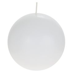 a white round object with a single stick sticking out of it's center, on a white background