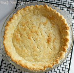 a pie sitting on top of a cooling rack