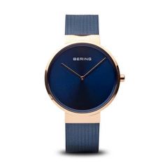 BERING® Classic Watch - polished rose gold | black | calfskin leather - 10540-567 Modern Rose Gold Watches, Modern Rose Gold Watches With Subdials, Modern Rose Gold Watch Accessories With Subdials, Modern Rose Gold Watch With Analog Display, Slim Watches, Titanium Watches, Rose Gold Case, Unisex Watches, Classic Watches