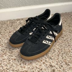 Sambas Spezial, Worn Once. No Box Or Tags. Fully Authentic. Size 5 1/2 Women’s, Uk 4 1/2 Eu 36 1/2 Cheetah Print Sambas, Samba Spezial, Birthday List, Adidas Black, Adidas Samba, Black Adidas, Samba, Cheetah Print, Christmas List