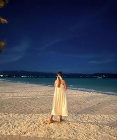 Night, Scenery, Beach, Boracay, Girl, Ocean, Aesthetic, Instagrammable, Travel, Traveller, Destination, Beautiful Destination, Dress, Starry Night, Blue, Sea, Sand, Dramatic, White Dress, Nightsky, Stars Philippines Trip, Vacay Pics, Travelling Ideas, Bahay Kubo, Beach Pic