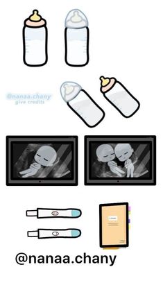 an image of baby bottles and other items to make it look like they are in the hospital