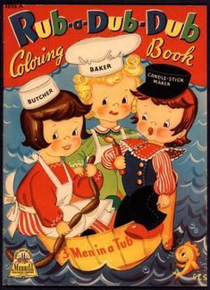 an old children's book cover with three kids on a boat in the water