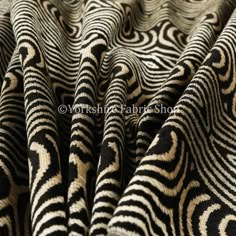 zebra print fabric with black and white stripes