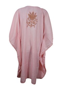 Womens Pink Caftan Dress, Embroidered, Butterfly Sleeves, Cruise Kaftan Short Dress L-2X, Experience luxury and adventure in our Womens Pink Caftan Dress! Featuring elegant embroidery and free-flowing butterfly sleeves, this dress is perfect for any cruise or vacation. Its unique style will make you stand out and feel like a risk-taking fashionista! This kaftan is crafted from breathable cotton, ensuring comfort for extended wear. The use of cotton makes it an ideal choice for leisure wear, espe Pink Floral Embroidered Kaftan, Pink Embroidered Kaftan For Beach, Embroidered Pink Kaftan For Beach, Long Pink Embroidered Kaftan, Long Embroidered Pink Kaftan, Bohemian Pink Resham Embroidered Kaftan, Bohemian Pink Resham Embroidery Kaftan, Pink Floral Embroidered Kaftan For Summer, Bohemian Pink Kaftan With Resham Embroidery