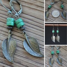 Bohemian Leaf-shaped Metal Earrings, Bohemian Leaf-shaped Jewelry With Ear Wire, Bohemian Nickel-free Leaf-shaped Earrings, Fall Earrings, Fall Jewelry, Fort Collins, Earrings Boho, Etsy Shipping, Earrings Dangle