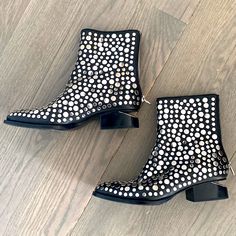 Mint Condition Never Worn All Studs In Mint Condition No Scratches Silver Classic Cut Out Heel Mini Boots, 5 Birthday, Alexander Wang Shoes, Studded Ankle Boots, Studded Boots, Alexander Wang, Mint Condition, Bootie Boots, Alexander