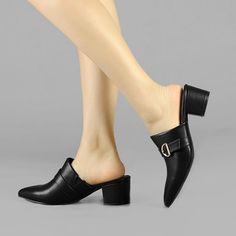 These stylish mules feature a block heel and a pointy toe, and they are easy to wear. The lace-up fastening and the elegant design are perfect for a sophisticated bootie fashioned with a chunky heel. Rubber Outsole and ABS heel, anti-slip effectively. Moderate heel height, makes you feel more comfortable. Please note that there may be a slight color difference. Please check the size measurement chart before ordering. Trendy Stacked Heel Office Heels, Trendy Pointed Toe Heels With Stacked Heel, Trendy Mules With Sculpted Heel For Work, Low Heel Block Heels For Office In Fall, Office Mules With Sculpted Low Heel, Low Heel Mules With Stacked Heel For Work, Trendy Pointed Toe Block Heels Medium Width, Chic Mules With Stacked Low Heel, Trendy Block Heel Mules For Formal Occasions