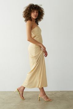 Stay RSVP ready in the Jayla Strapless Open Back Maxi Dress! This maxi dress features a strapless neckline, open back detail, and satin finish. Available in Honey; pair with some chic heels to polish off the fantasy!Details: Shell: 100% Polyester Lining: 95% Polyester, 5% Spandex Fully Lined Elastic Back Strap Silicone Grips Some Stretch Hand Wash in Cold Water/ Line Dry Spring Silk Strapless Dress With Ruched Bodice, One Shoulder Satin Dress For Prom In Summer, Spring Satin One Shoulder Prom Dress, Chic Strapless Satin Summer Dress, Sleeveless Satin Backless Dress For Brunch, Chic Satin Maxi Dress With Ruched Bodice, Chic One-shoulder Satin Dress For Prom, Elegant Satin One Shoulder Dress For Summer, Spring One-shoulder Satin Prom Dress