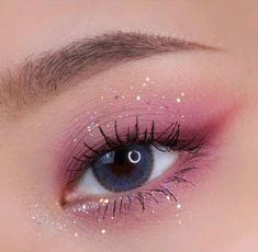 Xv Pink Makeup, Pink Makeup Looks For Prom, Pink Makeup Looks Hooded Eyes, Pink Makeup For Prom, Prom Pink Makeup, Pink Eye Makeup Aesthetic, Light Pink Eye Makeup, Valentines Makeup Ideas Simple, Makeup With Lipstick