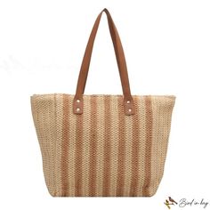 Bird in Bag - Large capacity woven bag female new tote bag beach armpit shoulder bag Trendy Shoulder Bag With Braided Handles For Beach Season, Trendy Beach Season Hobo Bag With Braided Handles, Trendy Hobo Bag With Braided Handles For Beach Season, Trendy Shoulder Hobo Bag For Beach Season, Trendy Canvas Shoulder Bag For The Beach, Trendy Hobo Shoulder Bag For Beach Season, Brown Canvas Beach Bag, Trendy Tote Shoulder Bag For Beach Season, Trendy Beach Season Hobo Bag With Adjustable Strap