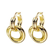 Add a touch of modernity to your outfit with our very stylish tubes-shaped earrings. Crafted with 18K gold plating, these trend earrings are sure to make a statement. Elevate your style with these chic and versatile earrings. Versatile, it can be used with the pendant on an important occasion to impress or in everyday life with just a smaller part. Product details: • 18K Gold Plated pair of earrings. • Tubes shape. • Size: 1.3 inches / 3 cm. • All earrings go inside our cute pink suede bag perso Chic Gold Huggie Earrings, Elegant Yellow Gold Earrings, Chic Gold-plated Huggie Earrings, Chic Gold Plated Huggie Earrings, Chic Yellow Gold Huggie Earrings, Modern Gold Plated Earrings For Party, Trendy Yellow Gold Hoop Earrings For Parties, Trend Earrings, Brazilian Jewelry