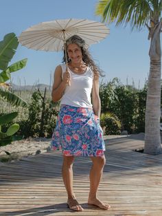 RipSkirt Hawaii is the active woman’s perfect skirt. Wear your RipSkirt straight from the beach to the bistro, we’ve got you covered. Our custom fabric doesn’t cling, flatters almost every figure, repels water, and dries quickly if soaked. [no more wet bum marks when leaving the pool] Length 2 is our most popular length and is perfect for work, play, and around town. Content: 93% polyester 7% spandex Note: The pockets are identical to our very popular Length 3 side pockets. Relaxed Beach Skirt With Built-in Shorts, Ripskirt Hawaii, Sports Skirts, Tankini Set, Active Women, The Pool, Bathroom Ideas, No More, Tankini