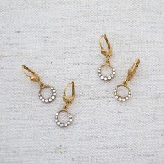 La vie Parisienne by Catherine Popesco. Tiny hoop earrings for a little daily sparkle. Small Hoop Lever Back Wedding Earrings, Elegant Nickel-free Hoop Crystal Earrings, Wreath Earrings, Tiny Hoop Earrings, Pretty Jewelry, Pretty Jewellery, Gold Hoop, Gold Hoop Earrings, Vintage Earrings