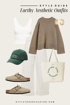 Cute Earthy Outfits, Earthy Aesthetic Outfits, Granola Girl Style, Outfits Neutral, Wardrobe Refresh, Neutral Outfits, Everyday Casual Outfits, Fashion Oversized, French Outfit