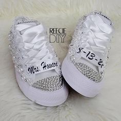 This Sneakers & Athletic Shoes item by ReecieDIYDesigns has 34 favorites from Etsy shoppers. Ships from Hamilton, OH. Listed on Jul 2, 2024 Bedazzled Chucks, Kirby Wedding, Wedding Tennis Shoes, Cinderella Sweet 16, Bling Sneakers, Bride Stuff, Converse Wedding, Wedding Theme Color Schemes, Inspirational Pics