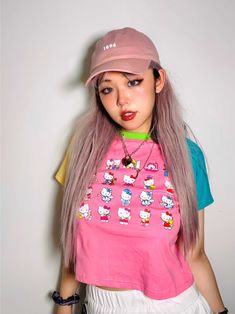 𝔇𝔢𝔱𝔞𝔦𝔩𝔰: Style: Kawaii, Y2k, Indie Material: 30% cotton This charming top features a cute kitty design and eye-catching pastel colors that are simply irresistible. Not only is it stylish, but it's also comfortable and easy to wear for any occasion. Made with premium material, perfect for spring & summer Free Shipping with over 80 $ purchase! We ship worldwide!! SIZE LENGTH BUST SHOULDER SLEEVES 16 in 27 in 12 in 5 inM 17 in 28 in 13 in 5 inL 18 in 30 in 13 in 5 inItem measured by hands ma Spring Y2k Anime Print Tops, Y2k Style Anime Print Tops For Spring, Spring Pink T-shirt With Hello Kitty Print, Multicolor Kawaii T-shirt For Spring, Kawaii Hello Kitty T-shirt For Spring, Pink Hello Kitty Print T-shirt For Spring, Pink Casual T-shirt With Cute Design, Casual Pink T-shirt With Cute Design, Spring Kawaii Hello Kitty T-shirt