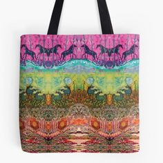 "These tote bags are perfect for when you're on-the-go. The piece of batik art featured on the bag creates a unique, one-of-a-kind design on your accessory. - Selected design printed on both sides - Super strong 1 inch (2.5cm) wide cotton shoulder strap - Soft yet hard wearing 100% spun polyester poplin fabric - Gentle machine wash - Choose from three sizes: Small (13\" x 13\"), Medium (16\" x 16\"), and Large (18\" x 18\") There are 4 different batik art options available. These are listed in t Bohemian Hand Painted Bags For Daily Use, Artwork Tote Bag For Artistic Expression, Multicolor Hand Painted Tote Bag, Artsy Everyday Bags With Artwork, Artistic Multicolor Bag With Artwork, Artistic Multicolor Bags With Artwork, Artistic Handmade Tote Bag, Handmade Artistic Tote Bag, Artistic Hand Painted Travel Bags