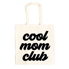 Looking for a cute tote bag to carry all your essentials this summer? This cute Cool Mom Club bag will be perfect to add to your collection. Perfect for a day at the beach or every day life! Trendy Summer Canvas Bag For Weekend, Trendy Summer Weekend Canvas Bag, Trendy Weekend Tote Bag, Trendy Tote Bags For Weekend, Trendy Cotton Bags For Vacation, Trendy White Bag For Weekend, Trendy White Shoulder Bag For Weekend, Rectangular Weekend Bags With Letter Print, Rectangular Bags With Letter Print For Weekend