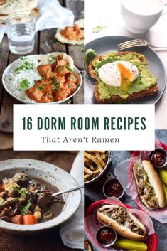 the top ten dorm room recipes that aren't ramen are on this table