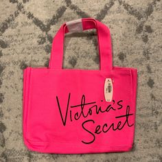 Nwt Victorias Secret Small Bag In Bright Pink With A Center Divider. 11 Inches Wide 8 1/2 Inches Tall 5 Inches Deep Measurements Are Without The 6inch Straps. Small Pink Bag, Victoria Secret Bags, Small Bag, Pink Bag, 11 Inches, Victoria's Secret Pink, Bright Pink, Secret Pink, Travel Bags