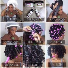 perm rods Natural Hair Flat Twist, Natural Crown, Roller Sets, Perm Rod Set, Curl Your Hair, Roll Hairstyle, Perm Rods, Beautiful Natural Hair