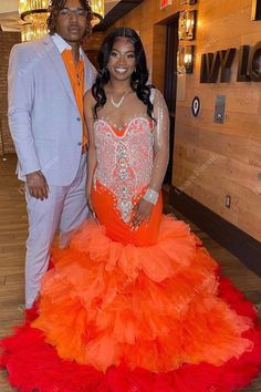 Trumpet Prom Dress, One Sleeve Top, Orange Prom Dresses, Prom Couples, Puffy Skirt, Inspiration Images, Prom Queen, Custom Prom Dress, Trumpet Skirt