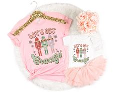 Looking for the perfect mommy and me Christmas shirt? Look no further! Our selection of matching shirts and outfits will have you looking like a superstar on Christmas morning.This cute pink Santa design is sure to put a smile on everyone's face. * S I Z I N G * ✺ Sizing is unisex  ✺ For adults, size runs like men's, though not overly large. Most women find their typical size works best, since they are meant to fit a touch loose and go up 1 or 2 sizes if you want the oversized look. ✺ Size guide and fit:  The size chart is listed in photos above.  Please use the measurement for the most accurate sizing. ✺ Product color may slightly vary due to photographic lighting sources or your monitor settings  * PRINT INFO * ✺ Printed with DTG - Direct to Garment Printing - which is different than vin Mommy And Me Christmas Shirts, Mommy And Me Christmas, Nutcracker Shirt, Ballet Shirts, Pink Nutcracker, Little Sister Gifts, Pink Santa, Mom And Me, Nutcracker Ballet