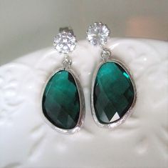 "Emerald Statement Earrings,May Birthstone jewelry,Bridal earring,Unique gifts for women,Green Crystal,Emerald Green Drop Earrings,rhinestone ♥ All my items are made to each order, and are made in small series! Beautiful, elegant and fabulous looking: Emerald Green Crystal Teardrop bridal earrings are featuring wonderful Emerald Crystal wing-shaped Drops which are attached to lovely Cubic Zirconia Sparkling ear posts Perfect to your wedding day ! * framed generous crystal glass drops in wing sha Gemstone Earrings For Wedding And May Birthstone, May Birthstone Gemstone Earrings For Wedding, May Birthstone Gemstone Wedding Earrings, Green Crystal Bridal Earrings As Gift, Emerald Gemstone Earrings For Wedding, Green Jewel Earrings For Wedding, Green Jeweled Earrings For Wedding, Wedding Crystal Earrings For May Birthstone, Wedding May Birthstone Drop Crystal Earrings