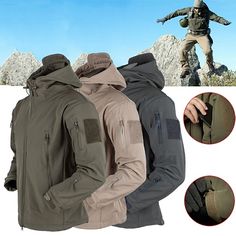 Season:Autumn / Fall,Winter; Fabric:Softshell,Polyester,Fleece; Sleeve Length:Long Sleeve; Gender:Men's; Activity:Outdoor,Military,Climbing,Fishing,Hunting,Camping / Hiking,Travel; Clothing Type:Winter Jacket,Hoodie,Top; Occasion:Outdoor; Age Group:Adults'; Function:Thermal Warm,Windproof,Rain Waterproof,Waterproof,Wear Resistance,Breathable,Fleece Lining; Sports Clothing Sub Category:Military Tactical Jacket,Hiking Softshell Jacket; Product Dimensions:0.0000.0000.000; Listing Date:09/17/2018; B Winter Trench, Tactical Jacket, Graduation Outfits, Winter Trench Coat, Windproof Jacket, Hiking Jacket, Tactical Clothing, Special Ops, Military Tactical