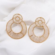 Shop shopjmjewelry's closet or find the perfect look from millions of stylists. Fast shipping and buyer protection. Beautiful, high quality gold crystal beaded double circle drop earrings. Sophisticated earrings to add glam to your look! ✩ Available in silver, grey, beige, black, and white ✩ Gold plating over metal alloy ✩ Highest quality crystal beads ✩ Earring pendant dimensions: This item is plated to resist against tarnishing. Over time, plated jewelry may tarnish and to prevent this, we Circle Beaded Earrings, Sophisticated Earrings, Juicy Couture Earrings, Small Silver Hoop Earrings, Silver Bead Earrings, Bridal Jewelery, Pear Earrings, Enamel Stud Earrings, Mens Earrings Hoop