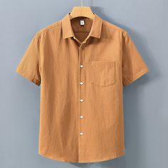 Season:Summer; Fabric:95% Cotton; Sleeve Length:Short Sleeve; Look After Me:Washable,Wet and Dry Cleaning; Gender:Men's; Style:Comfortable,Fashion,Casual; Tops Type:Shirt,Casual Shirt,Button Up Shirt,Beach Shirt,Summer Shirt; Occasion:Vacation,Hawaiian,Streetwear,Casual Daily,Holiday; Pattern:Plain; Design:Front Pocket; Neckline:Turndown; Front page:FF; Listing Date:05/22/2024; Bust:; Length:; Shoulder Width:; Sleeve: Summer Solid Color Short Sleeve Button-up Shirt, Vacation Cotton Shirt In Solid Color, Cotton Vacation Shirt In Solid Color, Solid Color Summer Shirt With Pockets, Solid Summer Shirt With Pockets, Casual Button-up Short Sleeve Shirt In Solid Color, Solid Color Cotton Short Sleeve Shirt, Cotton Short Sleeve Shirt In Solid Color, Collared Cotton Shirt In Solid Color