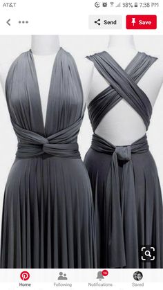 Infinity Dress Ways To Wear, Infinity Dress Styles, Vestido Convertible, Knee Length Prom Dress, Multiway Dress, Mode Mantel, Multi Way Dress, Grey Bridesmaids, Grey Bridesmaid Dresses