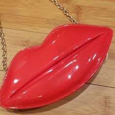 Nwt Use As Shoulder Bag, Clutch Or Wristlet. Zipper Closure. Comes With Wristlet Strap. Chain Strap Is Removable. Pls See Pics For Dimensions Price Is Firm! Trendy Red Pouch Clutch, Trendy Red Clutch With Zipper Closure, Trendy Clutch With Adjustable Strap For Gift, Trendy Clutch With Adjustable Strap As Gift, Trendy Red Clutch For Daily Use, Red Lips, Chain Strap, Lips, Bag Lady